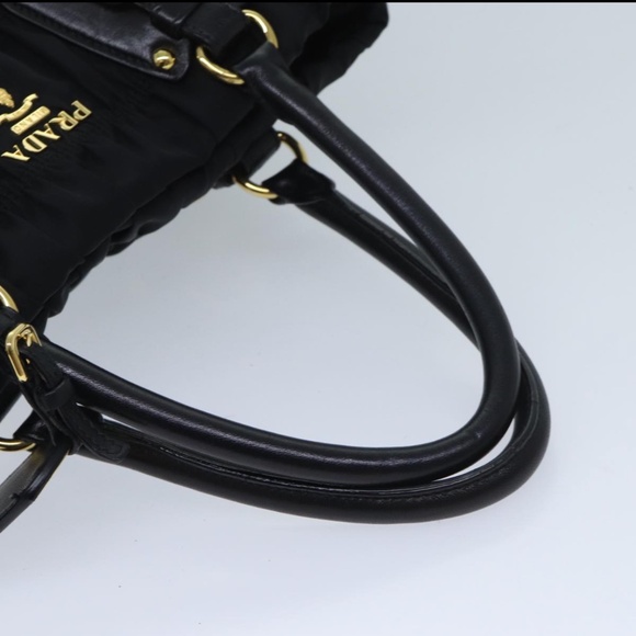 Preloved Prada Gathered Nylon/Leather Tote Bag - Picture 5 of 6